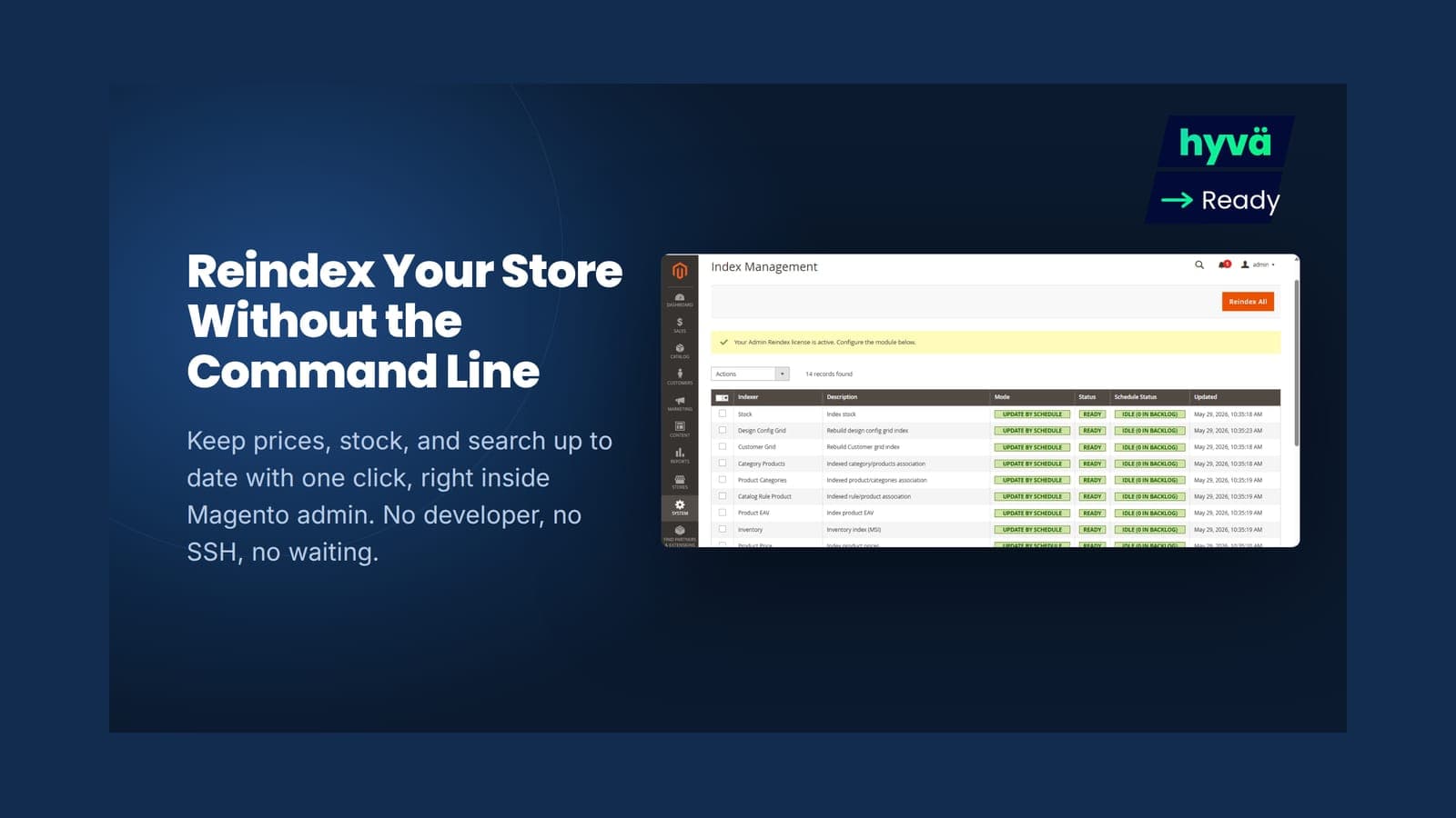 Admin Reindex preview