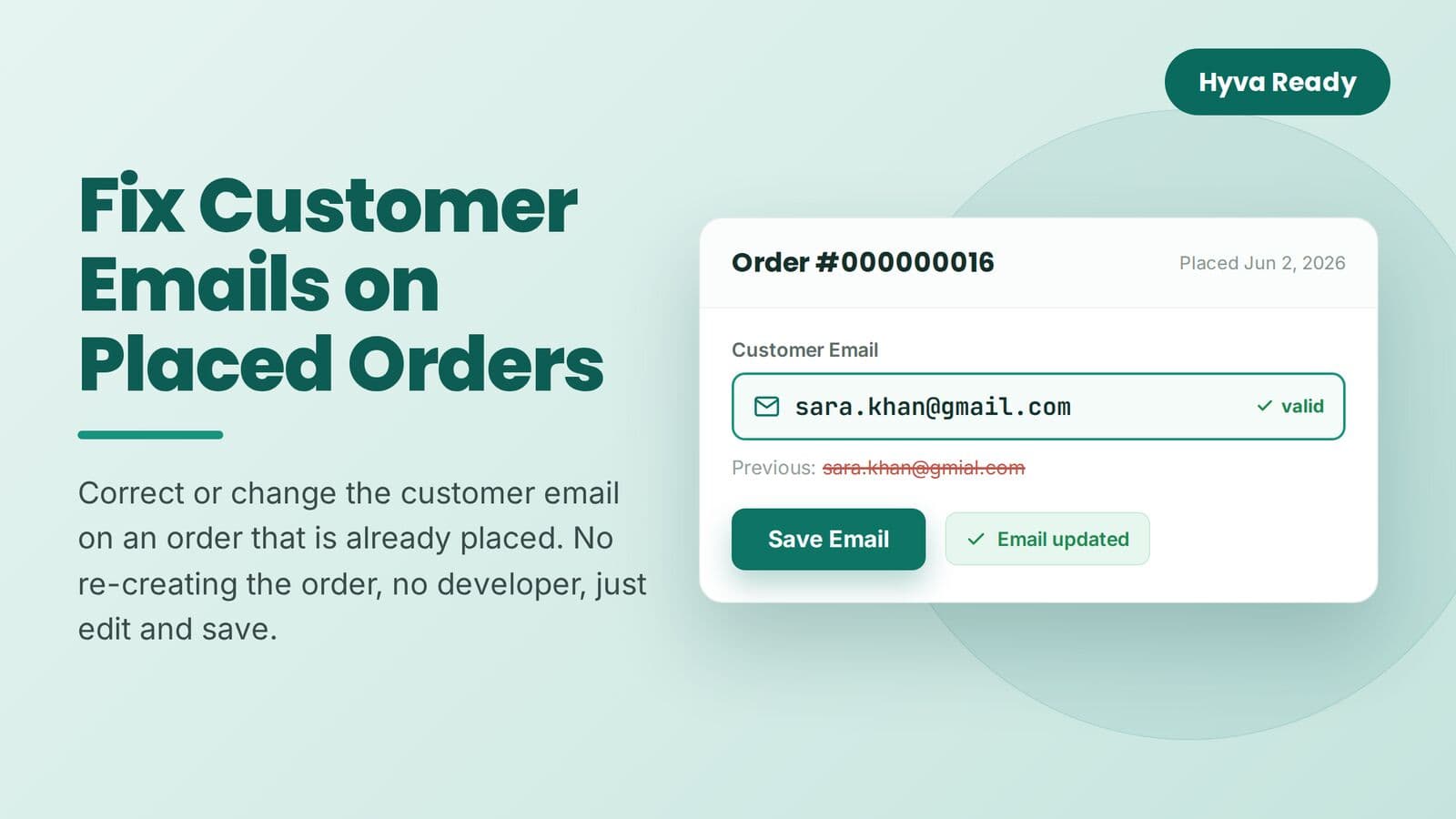 Order Email Editor preview